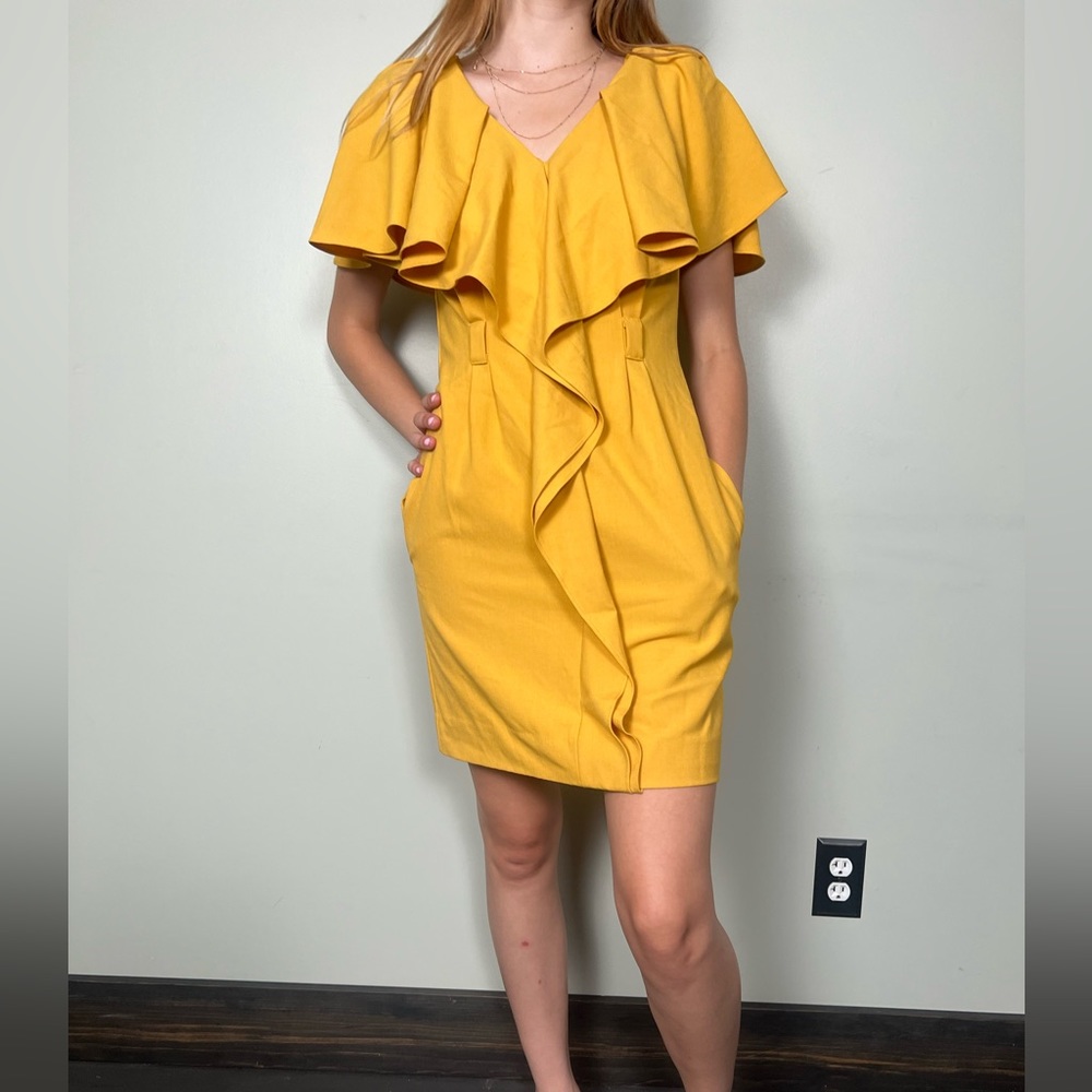 Yellow Black Halo Dress Size 4